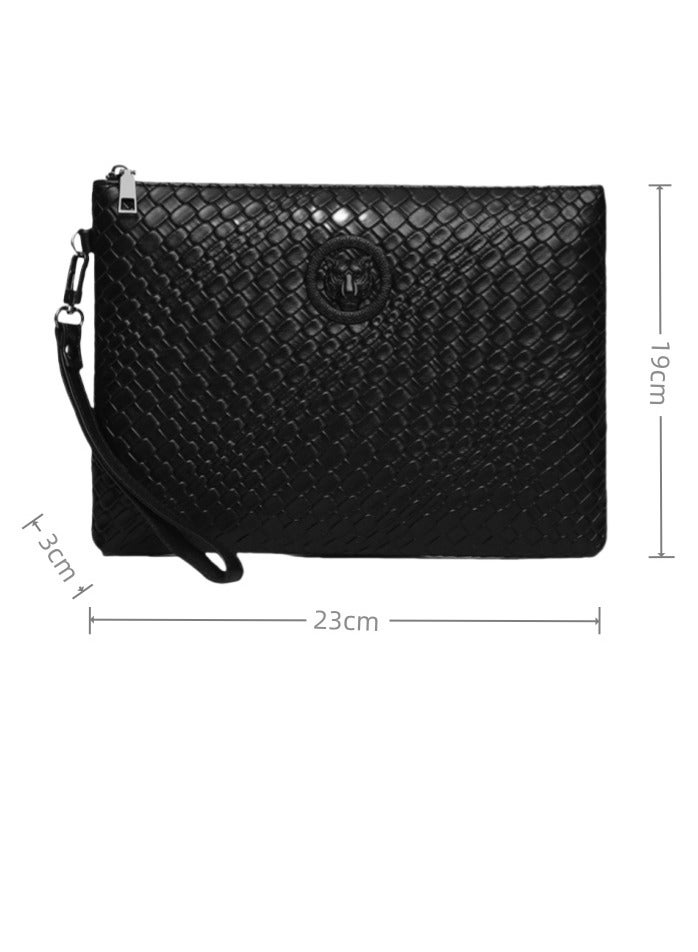 Men's Tiger Head Texture Clutch bag Stylish tote for both business and leisure  - Image 2