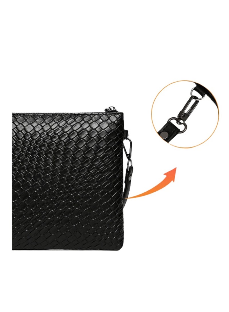 Men's Tiger Head Texture Clutch bag Stylish tote for both business and leisure  - Image 3