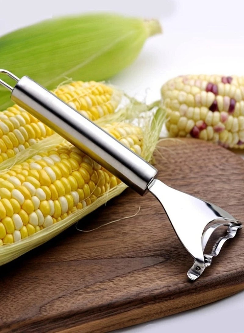 Stainless Steel Corn Peeler Tool with Ergonomic Handle  - Image 2