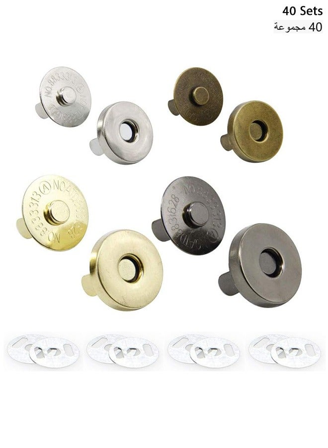 HY Magnetic Button Clasps Snaps Fastener Clasps for Sewing, Craft, Purses, Bags, Clothes, Leather 40 Sets(18mm-4 Colors) - Image 1