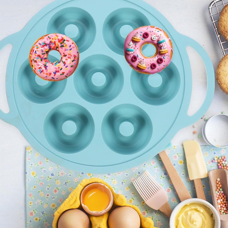 Silicone Donuts Mold Non-stick Baking Pan Nordic Green Food-grade Silicone DIY Cake Maker Mold Household Pastry Baking Tool for Oven and Microwave - Image 5