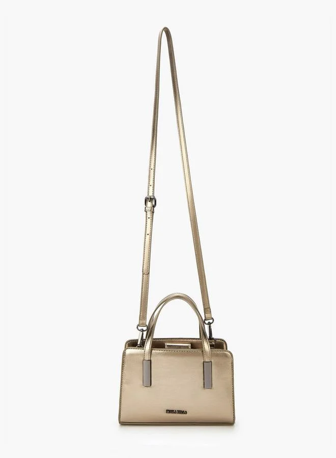 فلورا بيلا من شو إكسبرس Metallic Tote Bag with Double Handle and Zip Closure