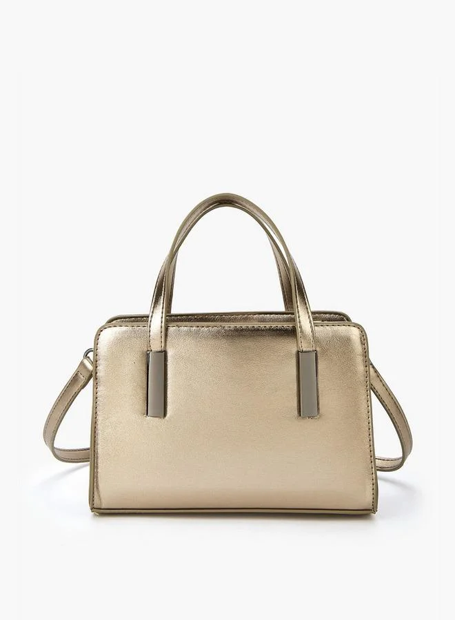 فلورا بيلا من شو إكسبرس Metallic Tote Bag with Double Handle and Zip Closure