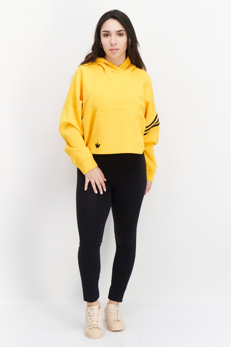 adidas Originals Women Sportswear Fit Embroidered Logo Outdoor Hoodie, Yellow - Image 2