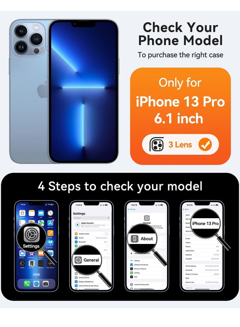 ESCASE Magnetic Cover for iPhone 13 Pro (6.1 Inches) MagSafe Compatible [Full Camera Protection], Translucent Matte Slim Protective Shockproof Case, Blue - Image 2