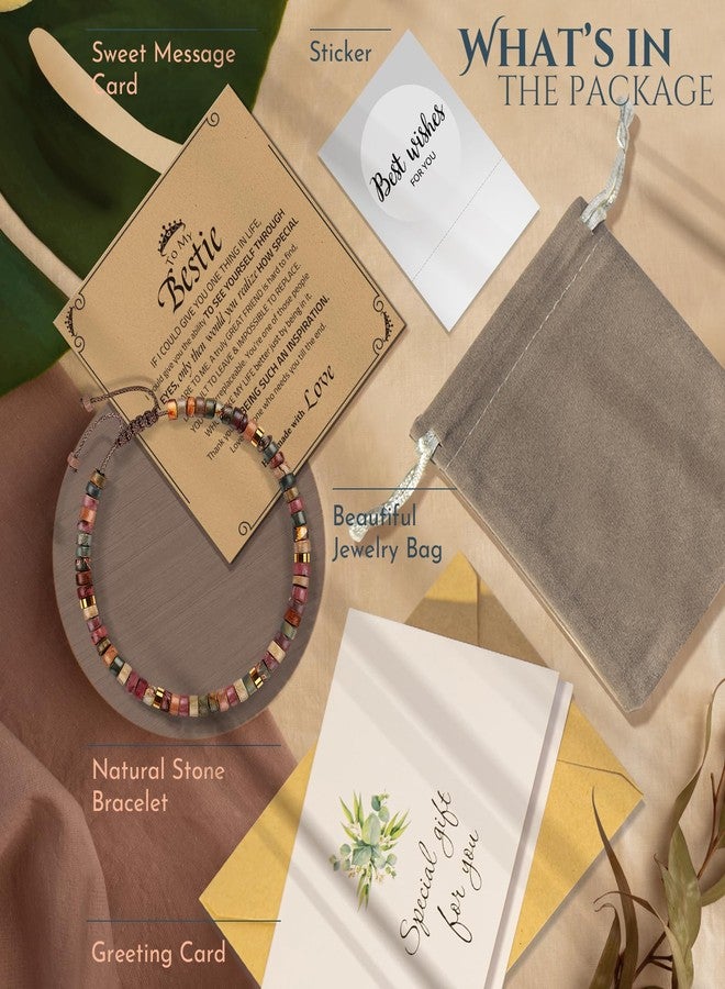ZOKCC Friend Gifts for Women Bestie Gifts, Friendship Gifts for Women Best Friend, Unique Birthday Christmas Gifts for Sister Female Natural Stone Bracelet - Image 5