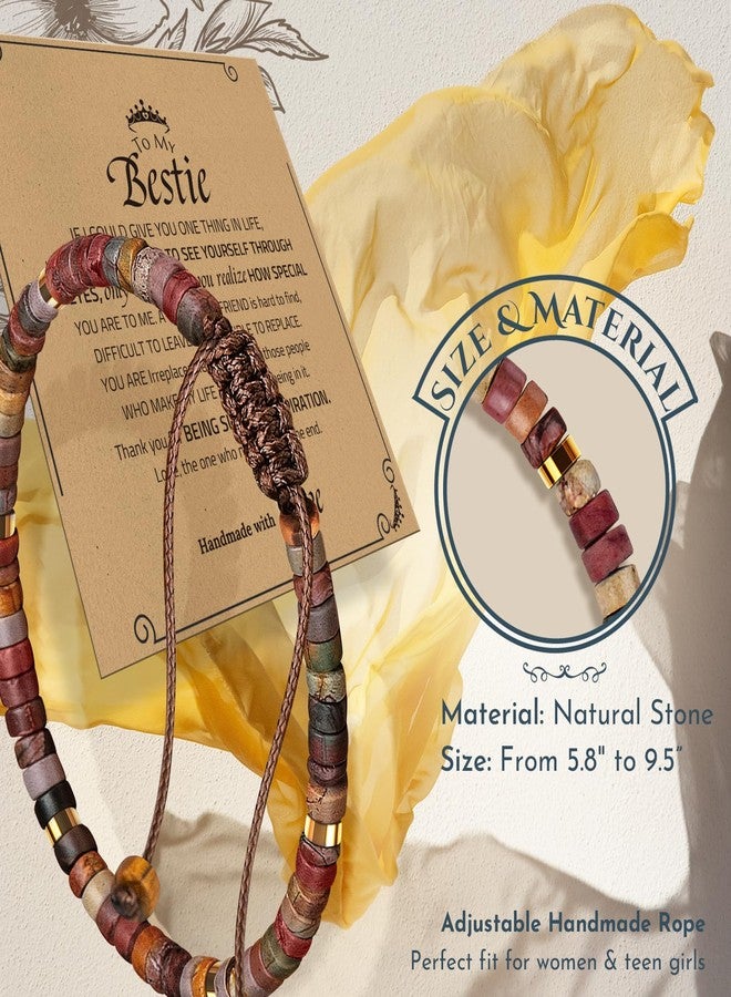ZOKCC Friend Gifts for Women Bestie Gifts, Friendship Gifts for Women Best Friend, Unique Birthday Christmas Gifts for Sister Female Natural Stone Bracelet - Image 3