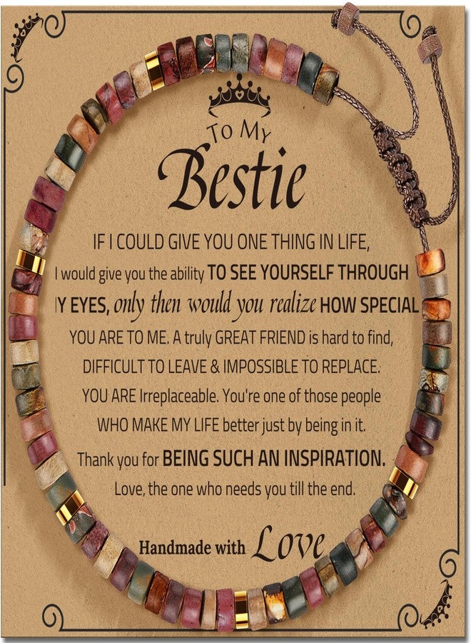 ZOKCC Friend Gifts for Women Bestie Gifts, Friendship Gifts for Women Best Friend, Unique Birthday Christmas Gifts for Sister Female Natural Stone Bracelet - Image 1