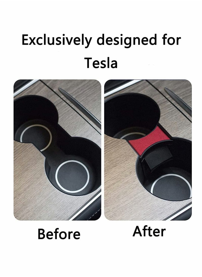 Excefore Auto Accessories for Tesla Model 3/Model Y 2021 car Water Cup Slot Slip Limit Clip ABS Turn Fur Car Cup Holder Limiter Black  - Image 2