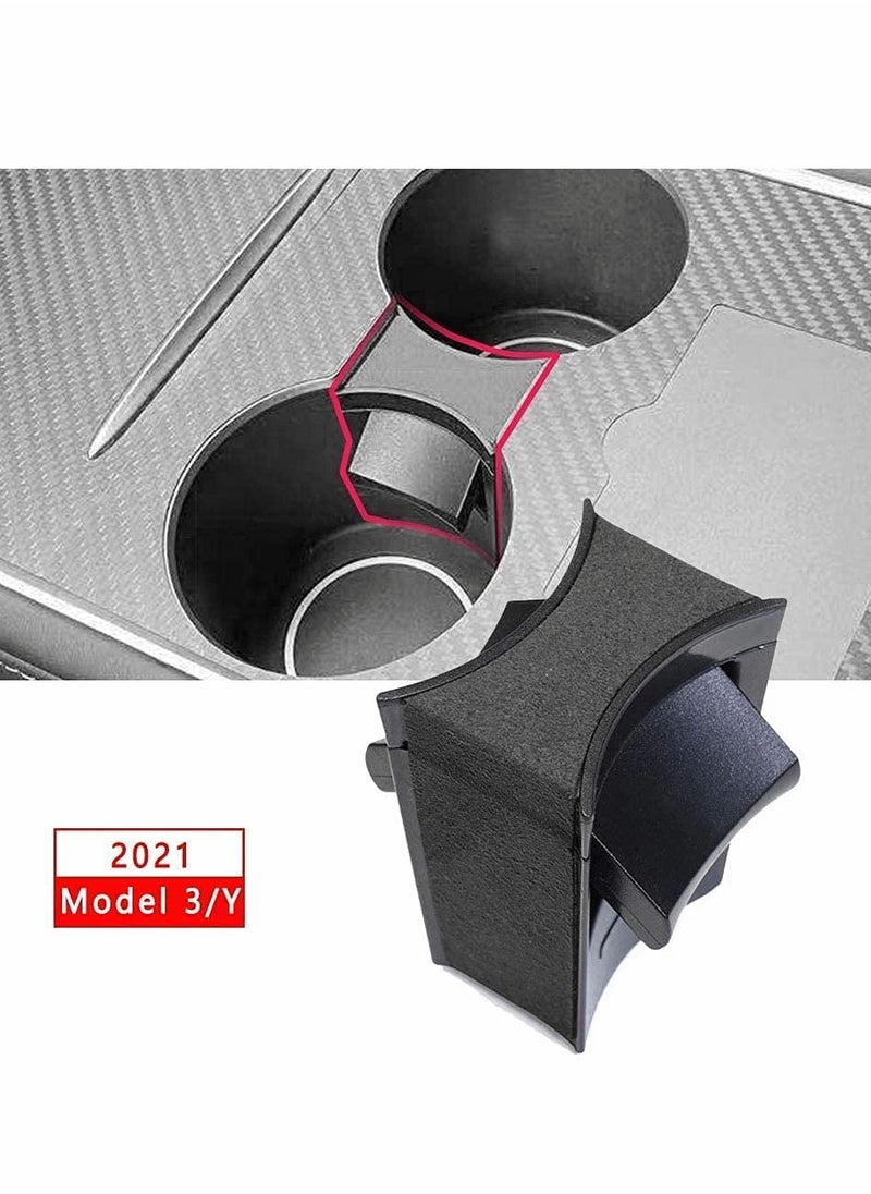 Excefore Auto Accessories for Tesla Model 3/Model Y 2021 car Water Cup Slot Slip Limit Clip ABS Turn Fur Car Cup Holder Limiter Black  - Image 5