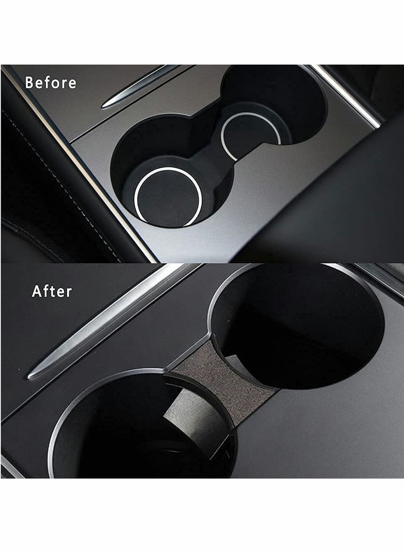 Excefore Auto Accessories for Tesla Model 3/Model Y 2021 car Water Cup Slot Slip Limit Clip ABS Turn Fur Car Cup Holder Limiter Black  - Image 4