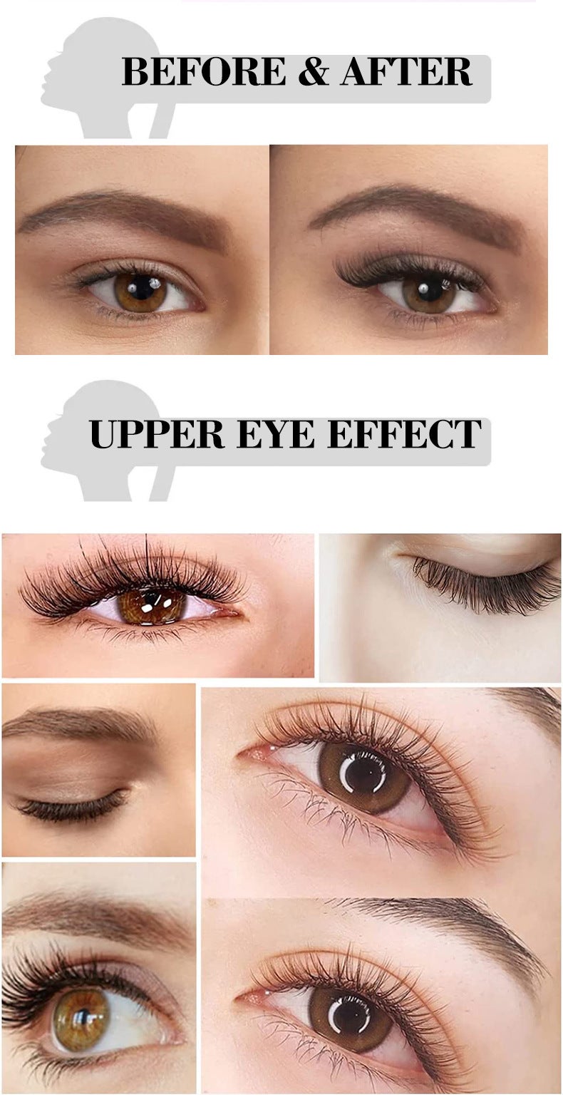 Round hair single root grafted eyelashes, naturally dense, slender, and densely arranged eyelashes * 2 boxes+grafting glue 5ML+cleaning cotton swab * 100 pieces - Image 3