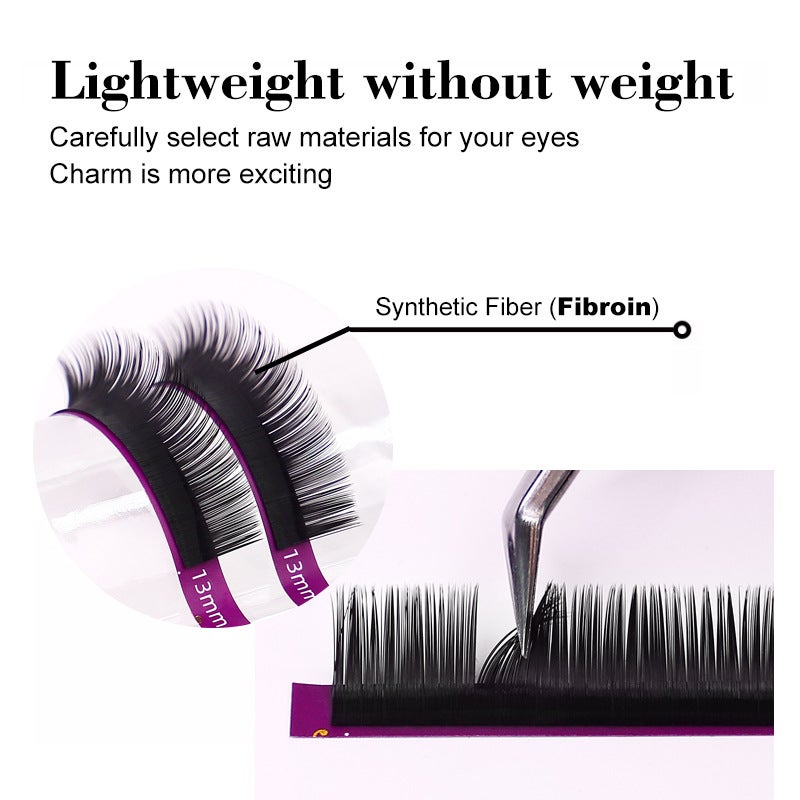 Round hair single root grafted eyelashes, naturally dense, slender, and densely arranged eyelashes * 2 boxes+grafting glue 5ML+cleaning cotton swab * 100 pieces - Image 4