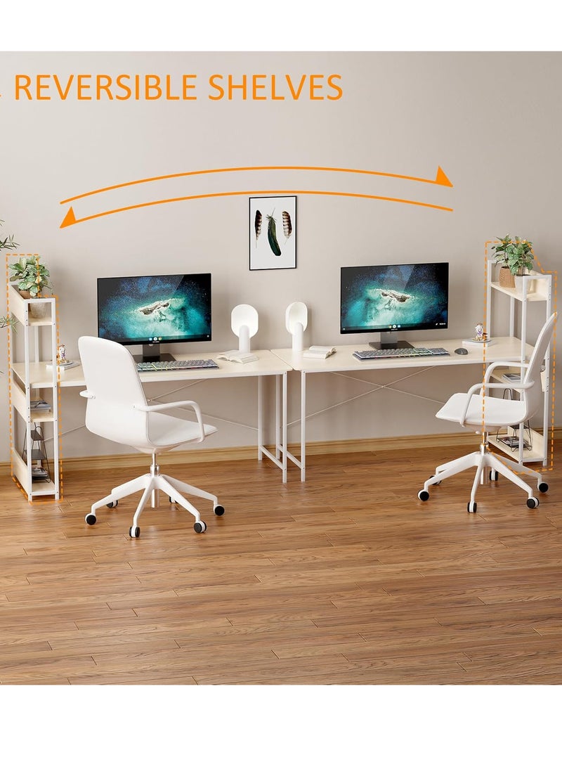ZUIHAO 110 * 60cm Gaming Table Home Office Computer Desk Modern Simple Study Table with Bookshelf Laptop Table Notebook Desk with Extra Strong Legs - Image 3