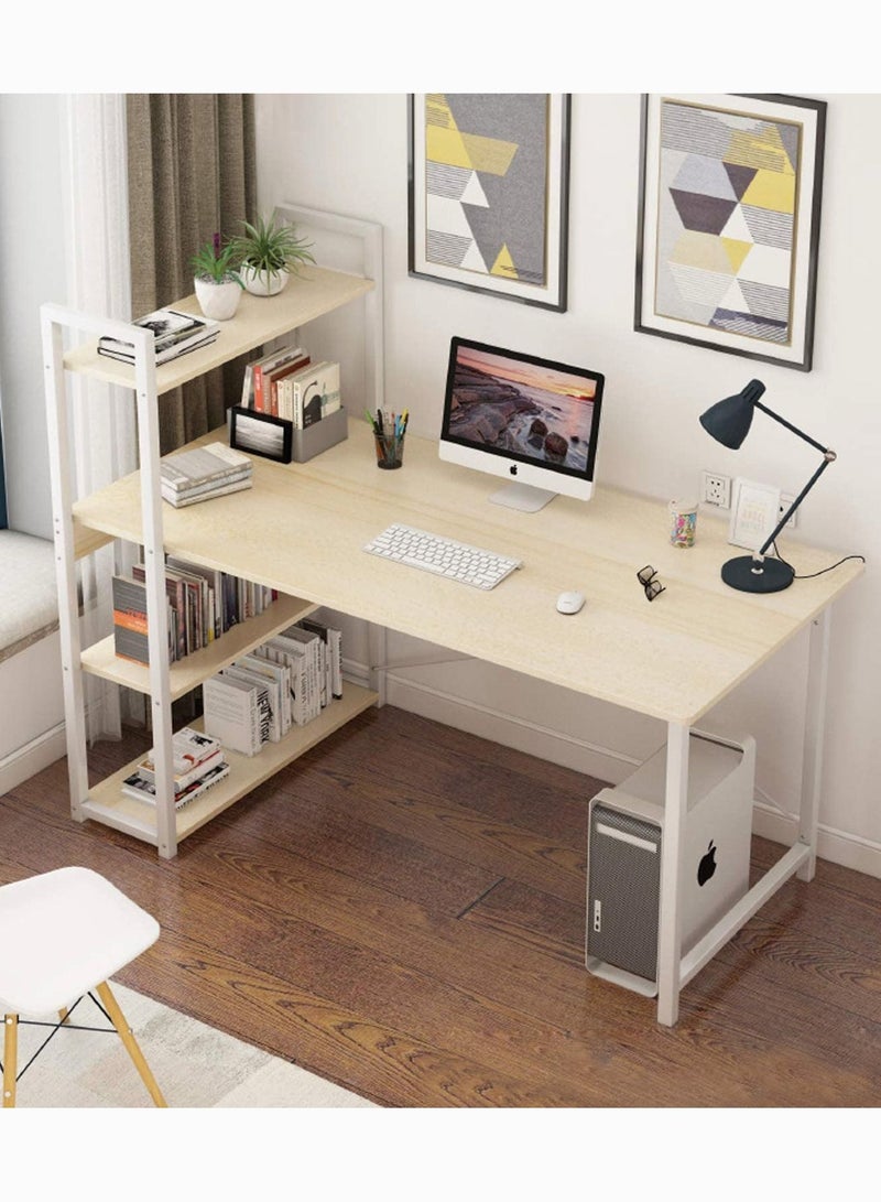 ZUIHAO 110 * 60cm Gaming Table Home Office Computer Desk Modern Simple Study Table with Bookshelf Laptop Table Notebook Desk with Extra Strong Legs - Image 1