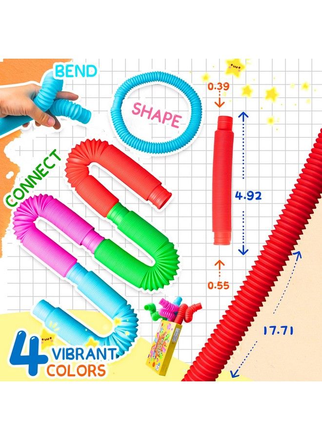 Milaloko Pop Tubes Sensory Toys Fidget Toys For Kids And Adults Pop Multi Color Tubes Sensory Toy (4 Pack) - Image 4