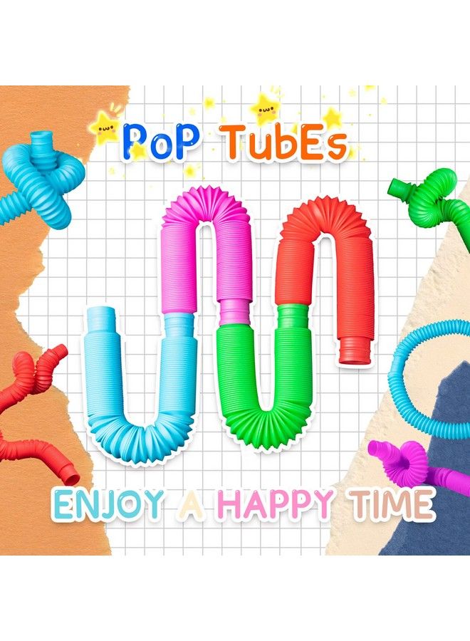 Milaloko Pop Tubes Sensory Toys Fidget Toys For Kids And Adults Pop Multi Color Tubes Sensory Toy (4 Pack) - Image 3
