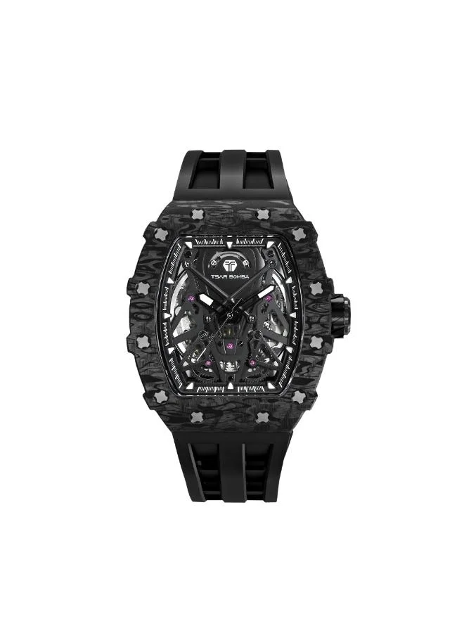 TSAR BOMBA Men's Silicone Automatic Watch TB8207CF-01 - 43.5*50.5 mm