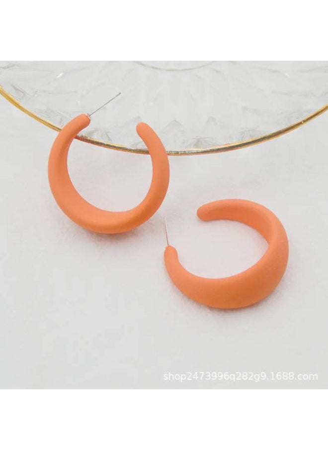 FLUFFY - Bold Quirky Earring Of Fluffy Women's Accessories-Orange - Image 1