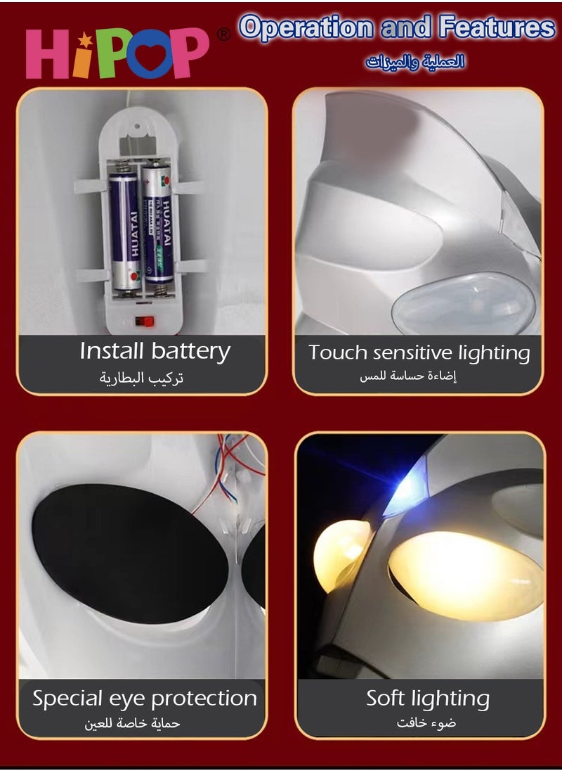 HIPOP - Kids Gift Tiga Ultraman Mask,Two Color Temperature Dimming,Dress Up Toy Gifts - Image 1