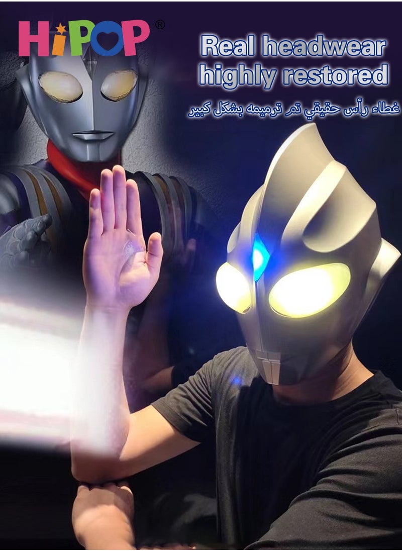 HIPOP - Kids Gift Tiga Ultraman Mask,Two Color Temperature Dimming,Dress Up Toy Gifts - Image 1