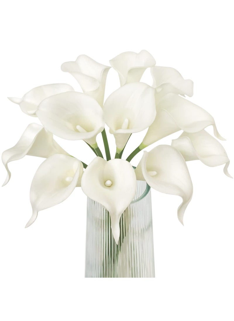 Letjolt Letjolt White Calla Lily 12Pcs Artificial Flowers Bouquet for Wedding Bride Shower Blessing Gift Home Decoration Faux Calla Lilies Flower  White  - Image 1