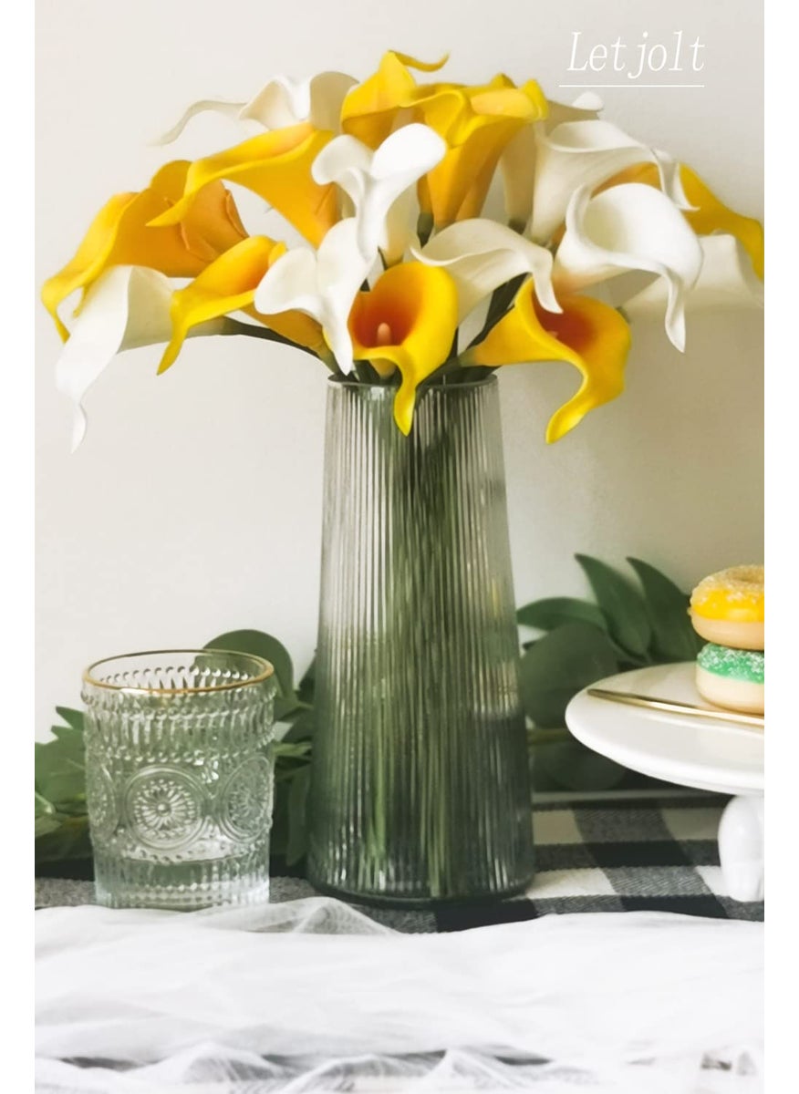 Letjolt Letjolt White Calla Lily 12Pcs Artificial Flowers Bouquet for Wedding Bride Shower Blessing Gift Home Decoration Faux Calla Lilies Flower  White  - Image 5