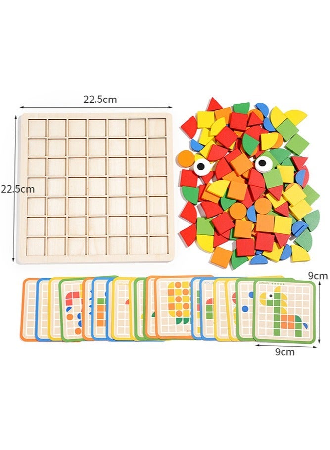 Kids Building Block Puzzle Matching Puzzle According to Pattern Cards Early Educational Learning Toy for Toddlers - Image 3