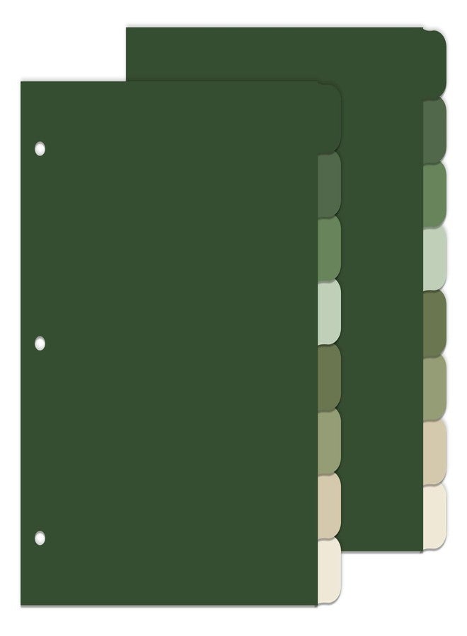 وولاين مجموعة من 16 قطعة/ مجموعتين من فواصل المجلدات ذات الثلاث حلقات باللون الأخضر الزيتوني من والين، فواصل فهرسة ملونة، فواصل بلاستيكية لحماية صفحات المجلدات، مناسبة للدفاتر المنزلية والمكتبية والفصول الدراسية - Image 1