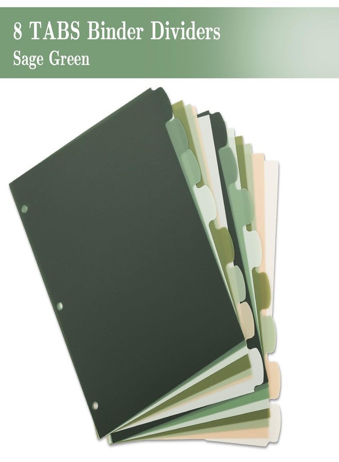 وولاين مجموعة من 16 قطعة/ مجموعتين من فواصل المجلدات ذات الثلاث حلقات باللون الأخضر الزيتوني من والين، فواصل فهرسة ملونة، فواصل بلاستيكية لحماية صفحات المجلدات، مناسبة للدفاتر المنزلية والمكتبية والفصول الدراسية - Image 3