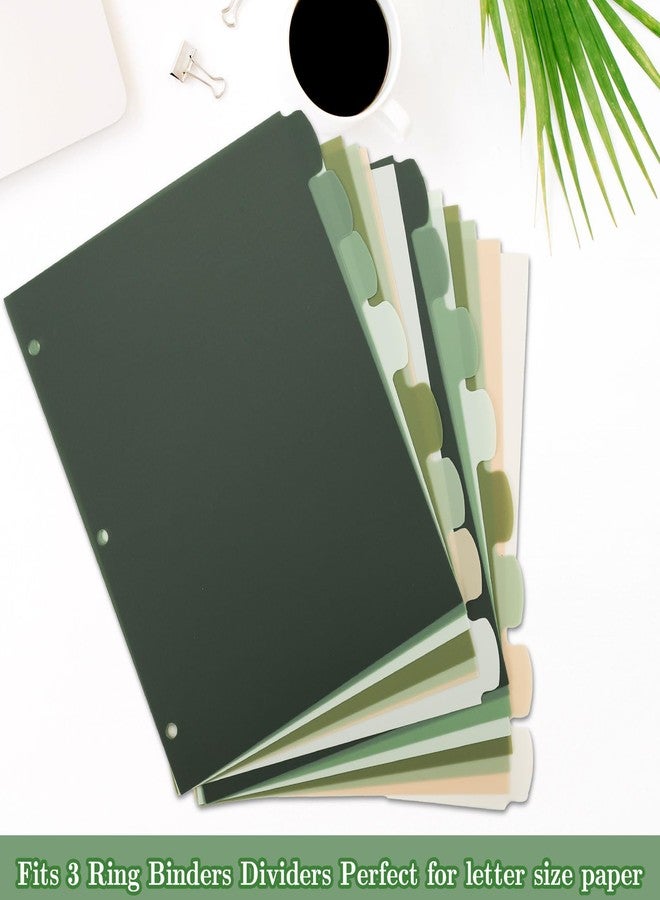 وولاين مجموعة من 16 قطعة/ مجموعتين من فواصل المجلدات ذات الثلاث حلقات باللون الأخضر الزيتوني من والين، فواصل فهرسة ملونة، فواصل بلاستيكية لحماية صفحات المجلدات، مناسبة للدفاتر المنزلية والمكتبية والفصول الدراسية - Image 5