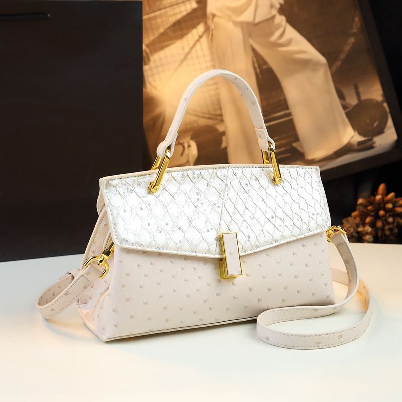 Guangzhou Bag Women'S High-Grade Texture Handbag Kelly Ostrich Women'S One-Shoulder Crossbody Small Bag Women'S Bag - Image 1