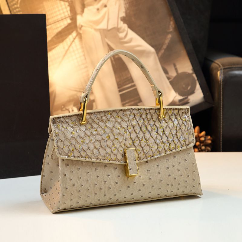 Guangzhou Bag Women'S High-Grade Texture Handbag Kelly Ostrich Women'S One-Shoulder Crossbody Small Bag Women'S Bag - Image 2