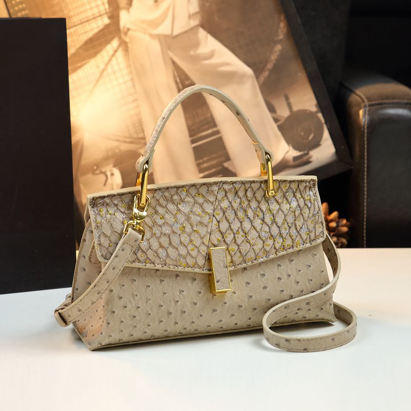 Guangzhou Bag Women'S High-Grade Texture Handbag Kelly Ostrich Women'S One-Shoulder Crossbody Small Bag Women'S Bag - Image 4