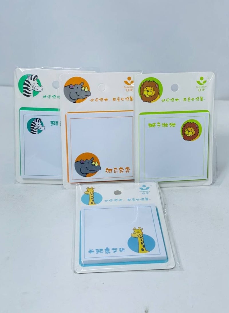 Sticky notes in the shapes of different animals, lined and plain, stand: 36 pieces, size: 8*8 cm - Image 2