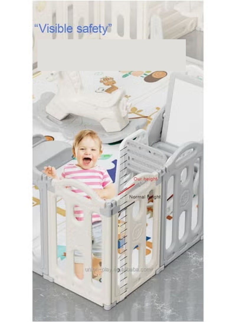 فول جوي ساحات لعب محمولة، حظيرة لعب للأطفال، سياج كرات، أسوار قابلة للطي للزحف مع حلقة كرة سلة ,148*115*62 سم - Image 4