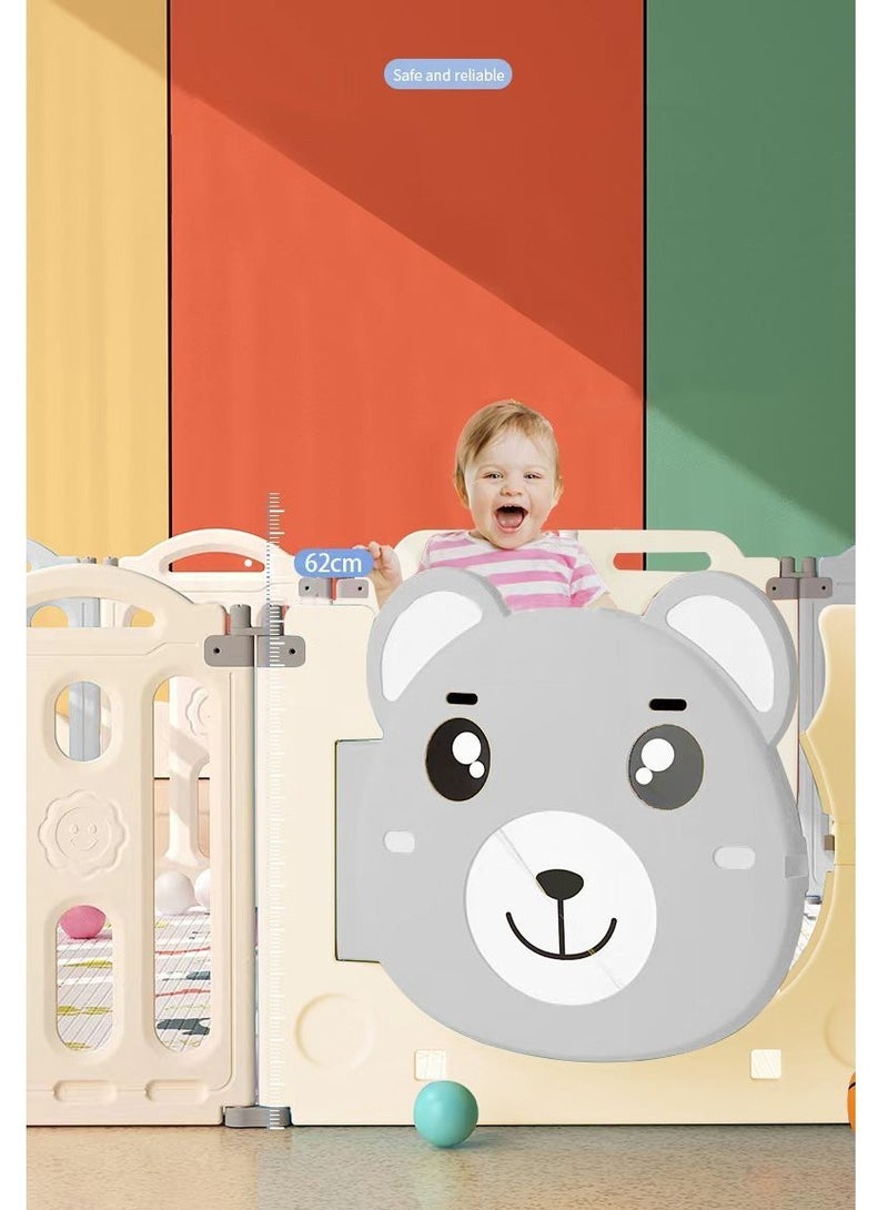 فول جوي ساحات لعب محمولة، حظيرة لعب للأطفال، سياج كرات، أسوار قابلة للطي للزحف مع حلقة كرة سلة ,148*115*62 سم - Image 2