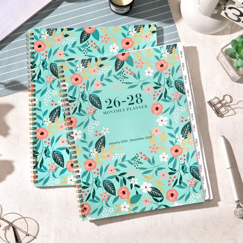 Feteulo 2026-2028 Monthly Planner/Calendar - JAN. 2026 - DEC. 2028, 9" × 11", 3 Year Monthly Planner 2026-2028, Large 36-Month Calendar with Tab, Back Pocket, Twin-Wire Binding, Premium Paper, Note Page - Image 2