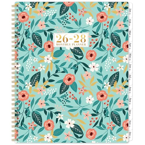 Feteulo 2026-2028 Monthly Planner/Calendar - JAN. 2026 - DEC. 2028, 9" × 11", 3 Year Monthly Planner 2026-2028, Large 36-Month Calendar with Tab, Back Pocket, Twin-Wire Binding, Premium Paper, Note Page - Image 1