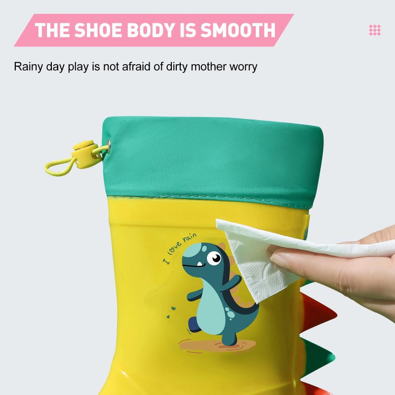 Children'S Drawstring Rain Boots Lightweight Cute Little Baby Rain Boots For Small And Medium-Sized Children Waterproof Outer Rain Gear Baby Water Shoes For Men - Image 4