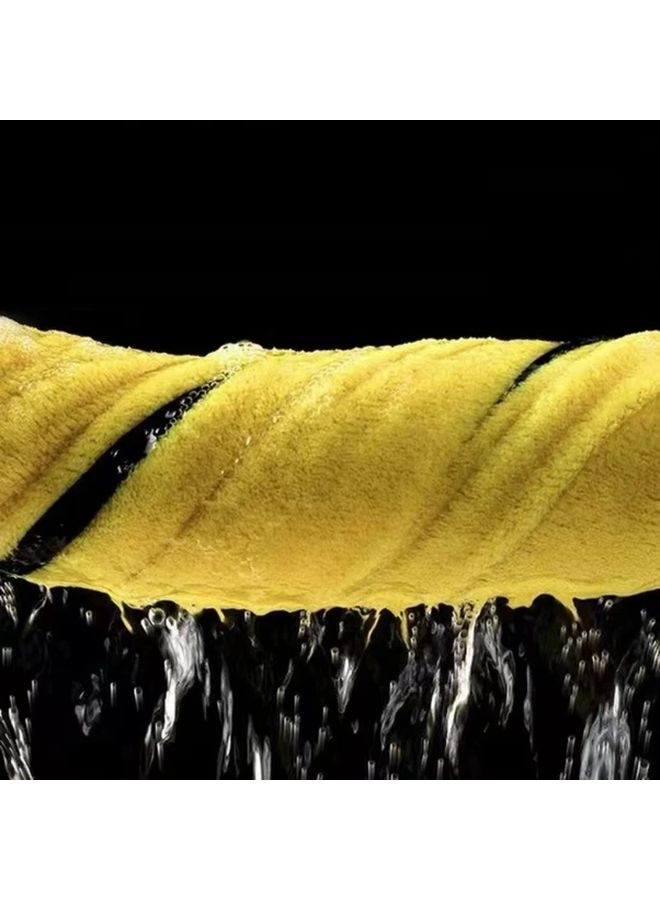 Gray Yellow 50x100cm Super Absorbent Extra Large Microfiber Car Drying Cloth - Image 3