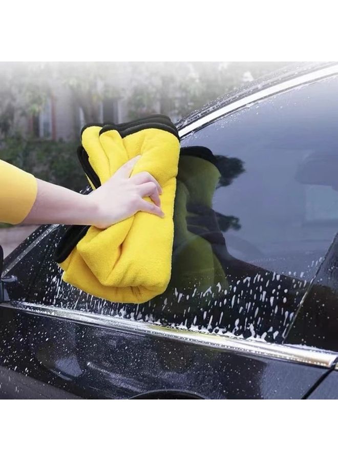 Gray Yellow 50x100cm Super Absorbent Extra Large Microfiber Car Drying Cloth - Image 2