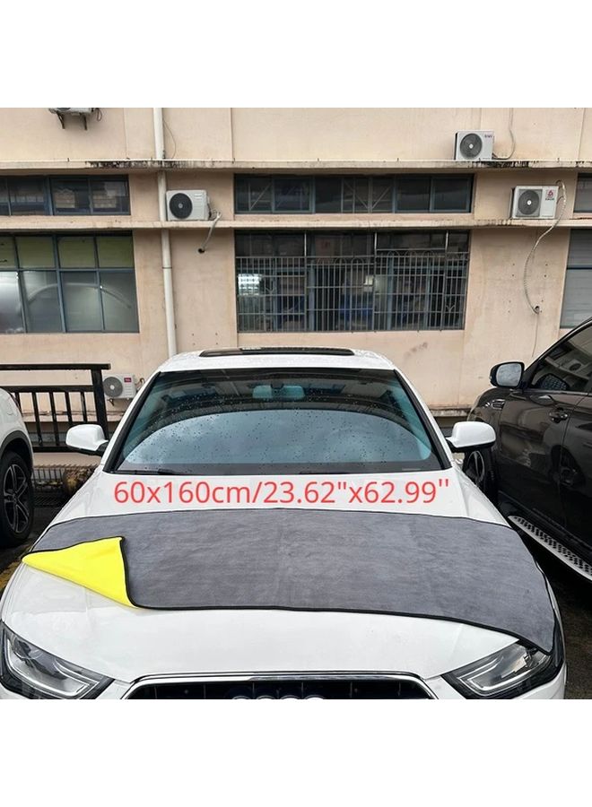 Gray Yellow 50x100cm Super Absorbent Extra Large Microfiber Car Drying Cloth - Image 4