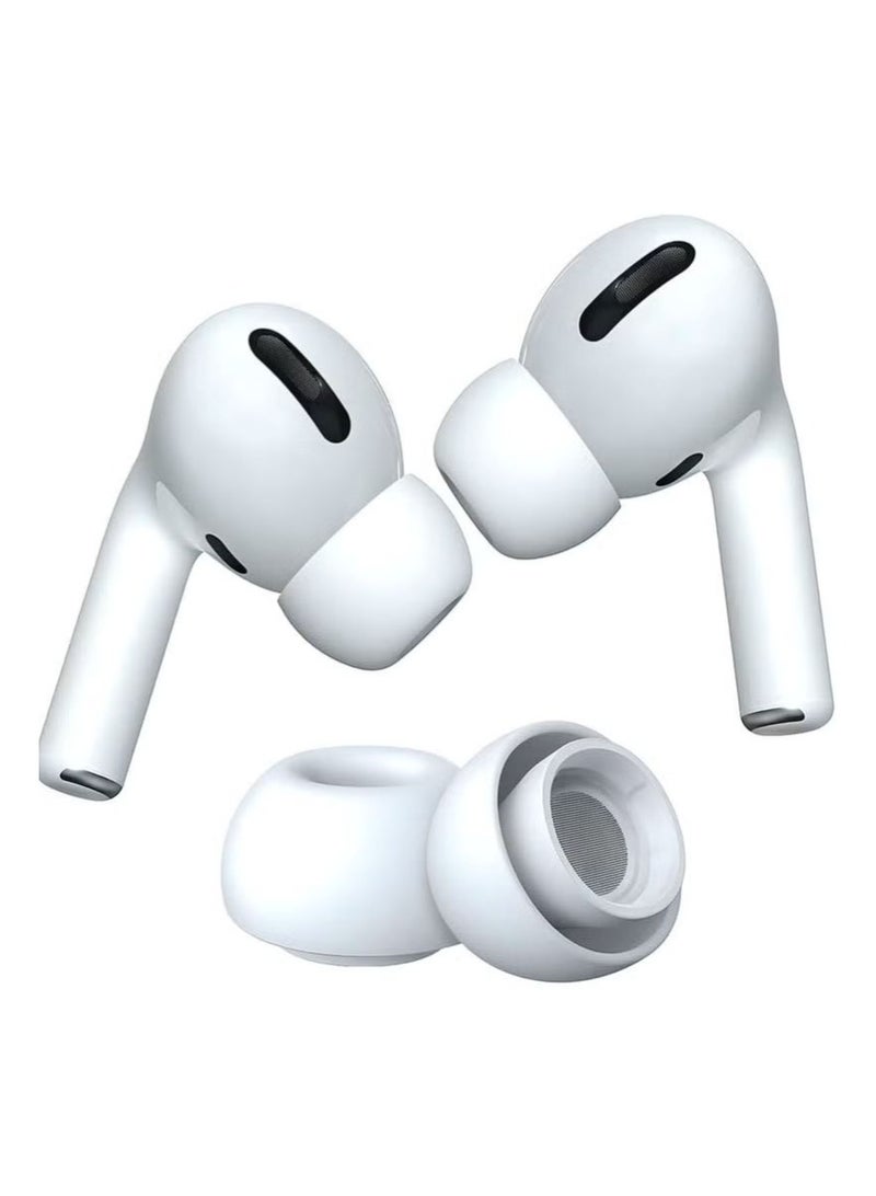 Replacement Silicone Ear Tips Compatible with Apple AirPods Pro 2 AirPods Pro Earbuds Anti-Slip Pain Relieving Ear Tips Fit Charging Case (White) (Medium, 2 Pack, 1 Pair) - Image 1
