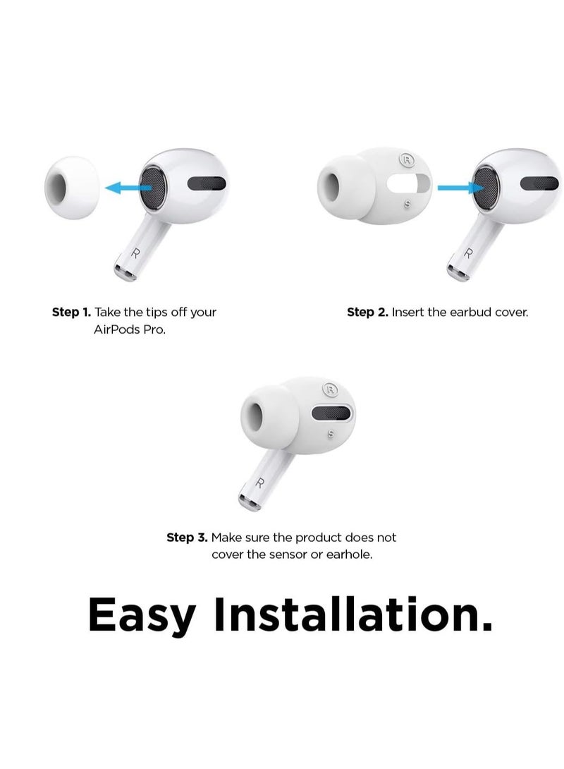 Replacement Silicone Ear Tips Compatible with Apple AirPods Pro 2 AirPods Pro Earbuds Anti-Slip Pain Relieving Ear Tips Fit Charging Case (White) (Medium, 2 Pack, 1 Pair) - Image 4