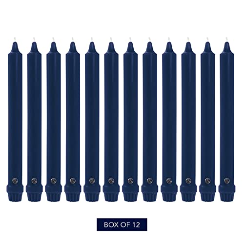 Colonial Candle Unscented Taper Candle, Classic Collection, Indigo, 12 In, Pack of 12 - Up to 10 Hours Burn - Image 2