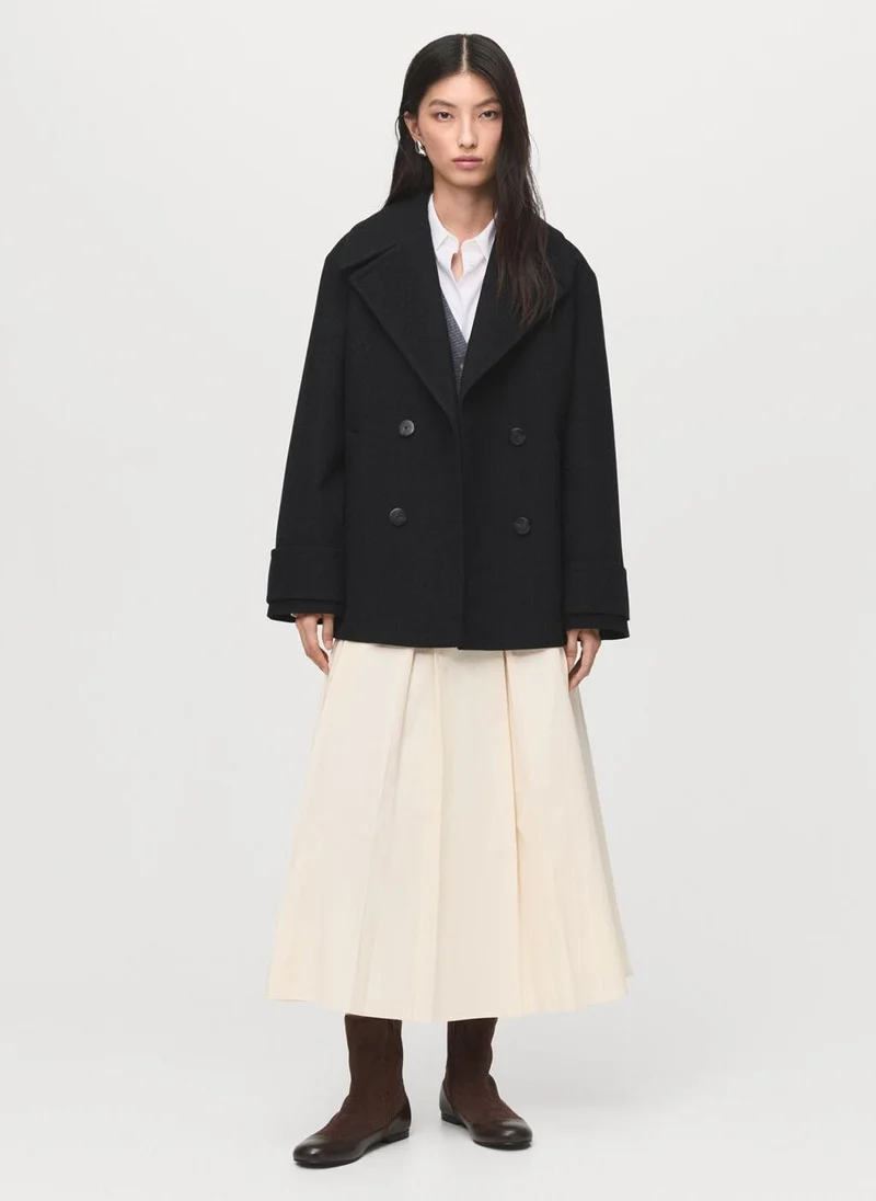 MANGO Double-breasted wool-blend coat
