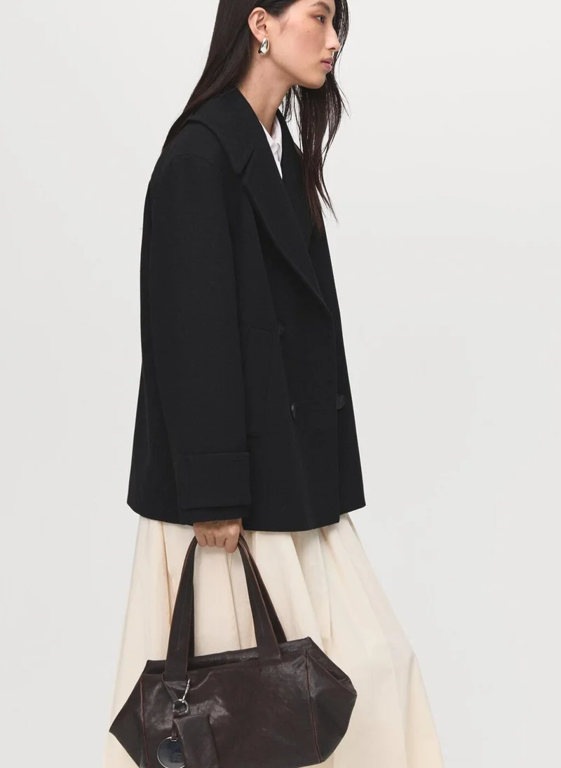 MANGO Double-breasted wool-blend coat