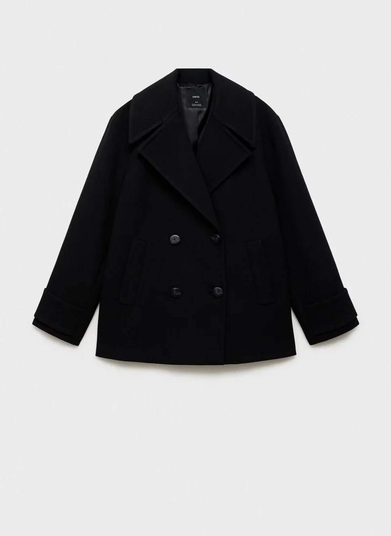 MANGO Double-breasted wool-blend coat