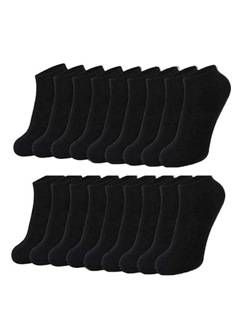 DUNISO 10 Pairs Socks Ankle Casual Thin Socks Low Cut Cotton Athletic Short Socks  (Black) - Image 5